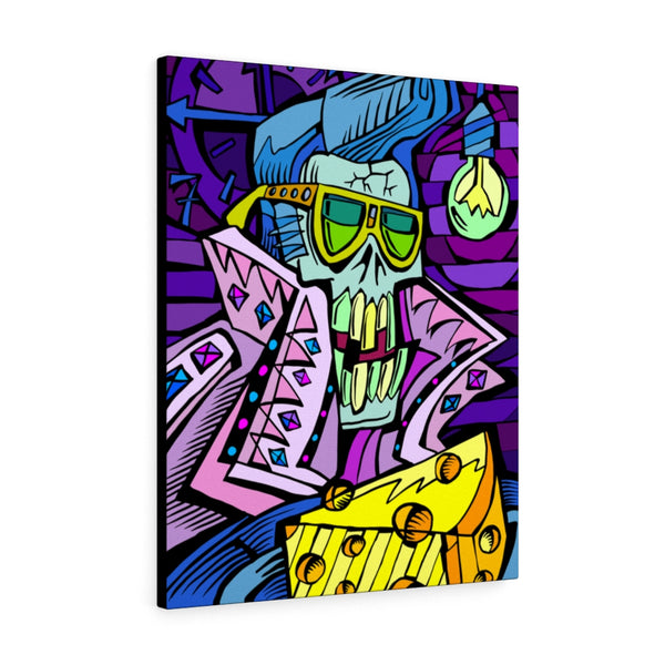 Skelvis loved cheese - Canvas Print