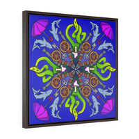 OctoCannon in blue - Framed Canvas Print