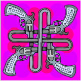 Knotty Love Guns - Metal Print