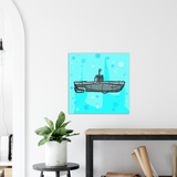 Sub Blue - Metal Print