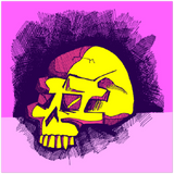 Pensive Skull - Metal Print