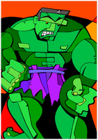 Green Monster Man - Metal Print